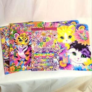 Lisa Frank LOT Sunflower Kittens Glitter Notebooks Stickers Coloring Books